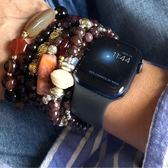 Garnet  January birthstone beaded bohemian bracelet colorful - Picture 2 of 7